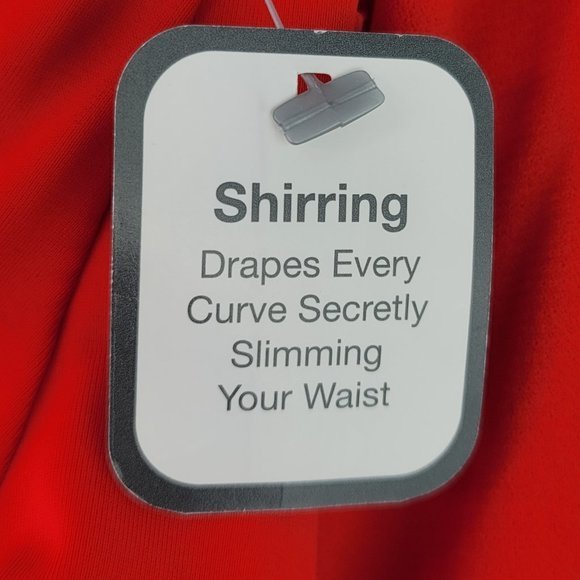 NWT Time & Tru Small 4/6 Orange One Piece Swimsuit Bathing Suit Waist Slimming - Picture 4 of 6